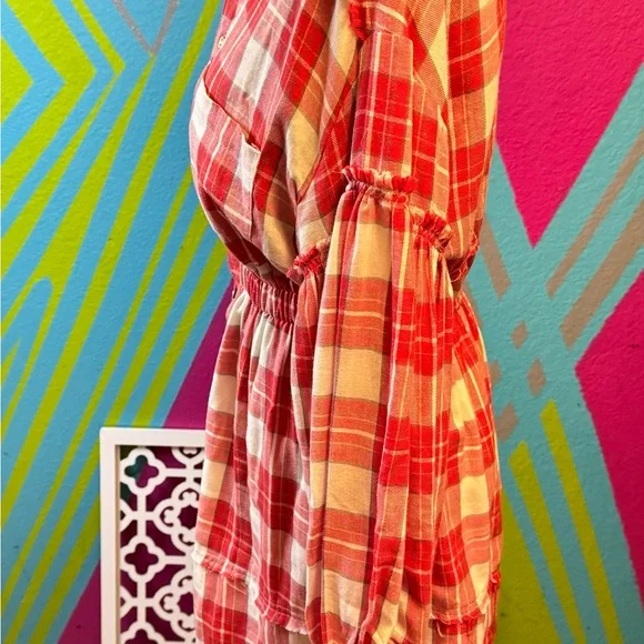 Check out this fun Red Plaid, Button-Down Mini Dress - Picture 2 of 5
